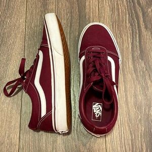 Wine colored Vans sneakers